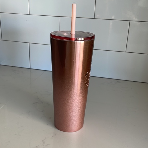 📦 MOVING SALE 📦 Starbucks Ombré Rose Gold Glitter Gradient Tumbler - Picture 4 of 8